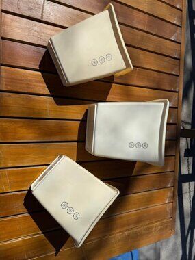 Rubbermaid Trash Can Beige Silver Trash Bin Receptacle Refuse Retro MCM X3